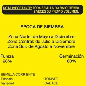 Semillas de Tomate Cal Ace - Sobre para Huerto - Calidad Tradicional para Huerto en Chile
