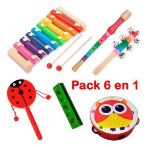 Pack 6 Instrumentos Musicales Niños Didacticos Montessori A - Juguete Didáctico de Madera en Chile