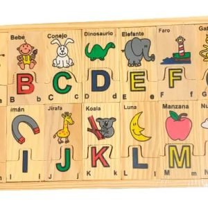 Asociación Letras Con Palabras Abecedario Madera Montessori - Juguete Didáctico de Madera en Chile