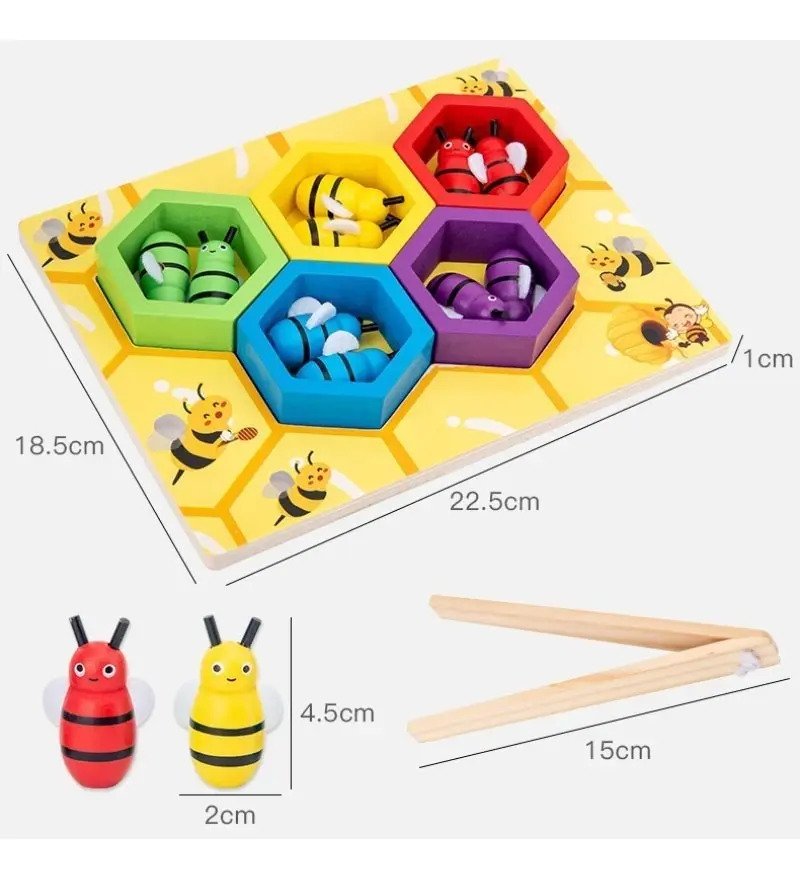 Juguete Colmena Abejas De Madera Motricidad Montessori - Juguete Didáctico de Madera en Chile - Vista 4