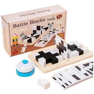 Juego Batalla de Bloques de Lógica en Madera (32 Fichas) - Montessori - Juguete Didáctico de Madera en Chile