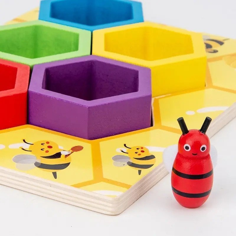 Juguete Colmena Abejas De Madera Motricidad Montessori - Juguete Didáctico de Madera en Chile - Vista 3
