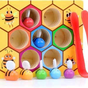 Juego De Madera Abejas Motricidad Didáctico Montessori Amarillo - Juguete Didáctico de Madera en Chile