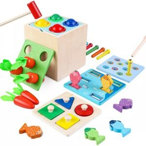 Caja De Permanencia De Objetos Montessori Habilidad Motora Multicolor - Juguete Didáctico de Madera en Chile