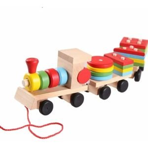 Tren Geométrico Juguete Madera Montessori Encaje Motricidad - Juguete Didáctico de Madera en Chile