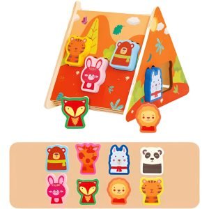 Casita Tipi De Encaje Figuras De Madera Montessori Animales - Juguete Didáctico de Madera en Chile