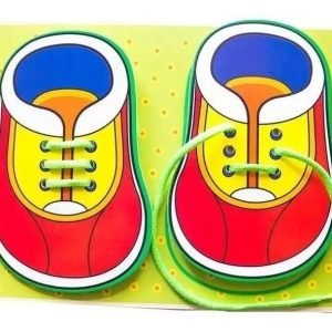 Zapatos Didácticos en Madera para Aprender a Amarrar - Montessori - Juguete Didáctico de Madera en Chile