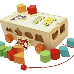 Juguete Carro De Arrastre Y Encaje Madera Montessori - Juguete Didáctico de Madera en Chile