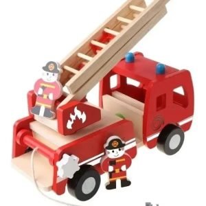 Camión de Bomberos Didáctico en Madera Natural Montessori - Juguete Didáctico de Madera en Chile
