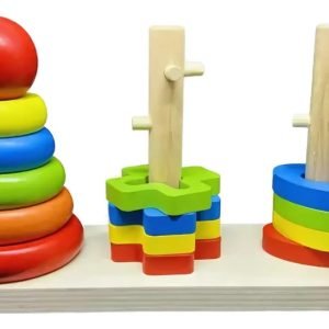 Juguete Torre De Encaje Con Dificultad De Madera Montessori Multicolor A - Juguete Didáctico de Madera en Chile