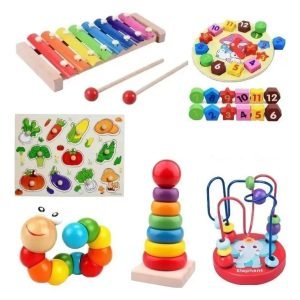 Pack 6 Juguetes Didácticos De Madera Para Niños Montessori - Juguete Didáctico de Madera en Chile