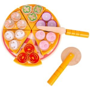 Juguete De Madera Pizza Con Cortes Montessori - Juguete Didáctico de Madera en Chile
