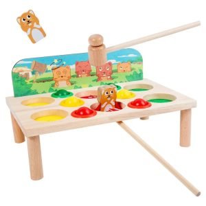 Golpeador Topo Interactivo De Madera Montessori Variados Colores - Juguete Didáctico de Madera en Chile