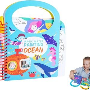 Libro Para Pintar Al Agua Niños Pequeños Montessori Oceáno - Juguete Didáctico de Madera en Chile
