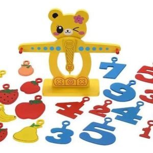 Balanza Matematica Frutas Y Numeros Madera Montessori Multicolor - Juguete Didáctico de Madera en Chile