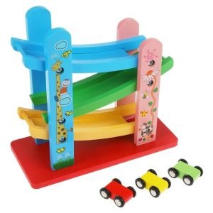 Pista De Autos De Madera 3 Niveles Didactico Montessori Multicolor - Juguete Didáctico de Madera en Chile