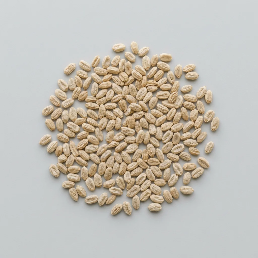 Semillas seleccionadas de Lechuga Costina de alto poder germinativo sobre superficie limpia, mostrando calibre y textura real para siembra (Lactuca sativa)